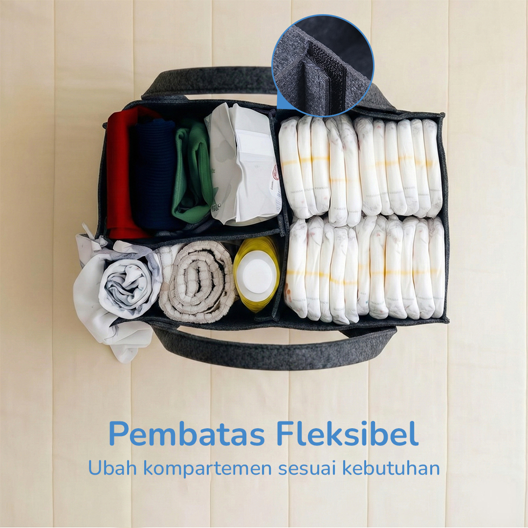 Mrosaa Tas Organizer Perlengkapan Bayi Portable Baby Diaper Caddy Bag - SS320 Gambar produk Mrosaa Tas Organizer Perlengkapan Bayi Portable Baby Diaper Caddy Bag - SS320