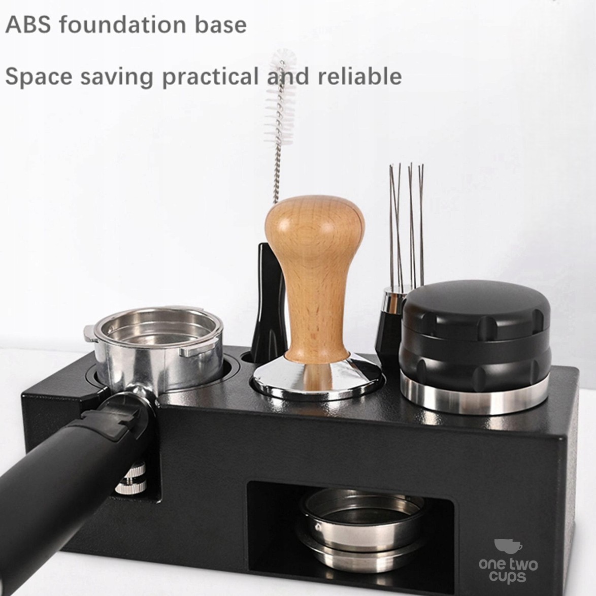 One Two Cups Coffee Tamper Station Espresso Portafilter Storage - BB-150 Gambar produk One Two Cups Coffee Tamper Station Espresso Portafilter Storage - BB-150
