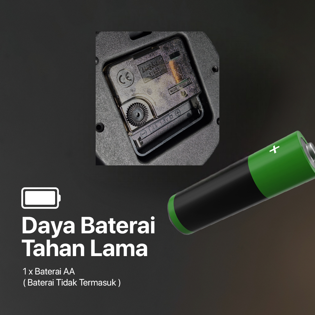 TaffHOME Jam Dinding Quartz Luminous Glow in The Dark Large Font 30cm - INU6 Gambar produk TaffHOME Jam Dinding Quartz Luminous Glow in The Dark Large Font 30cm - INU6