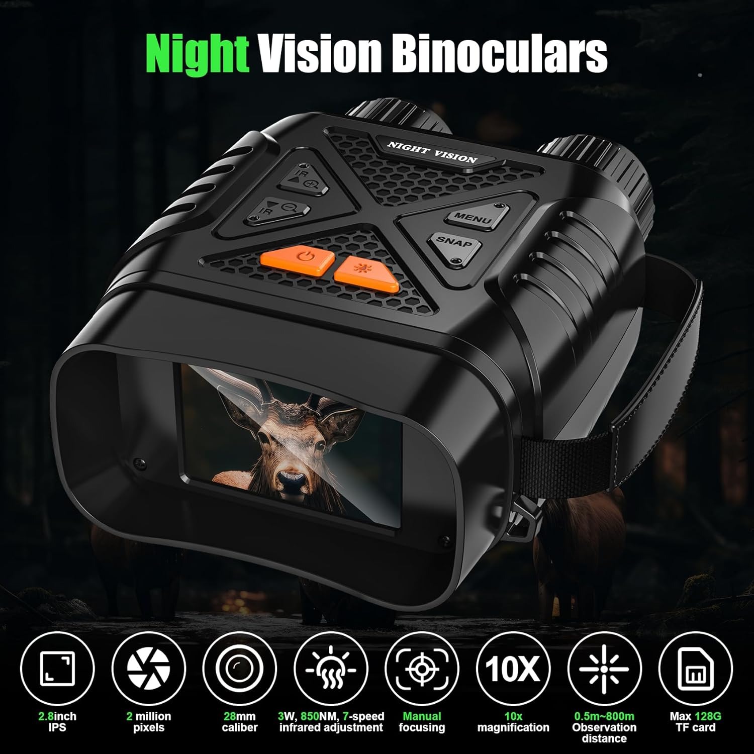 Inskam Teropong Binocular Night Vision 10x Zoom 2.8 Inch 2000mAh - R20 Gambar produk Inskam Teropong Binocular Night Vision 10x Zoom 2.8 Inch 2000mAh - R20