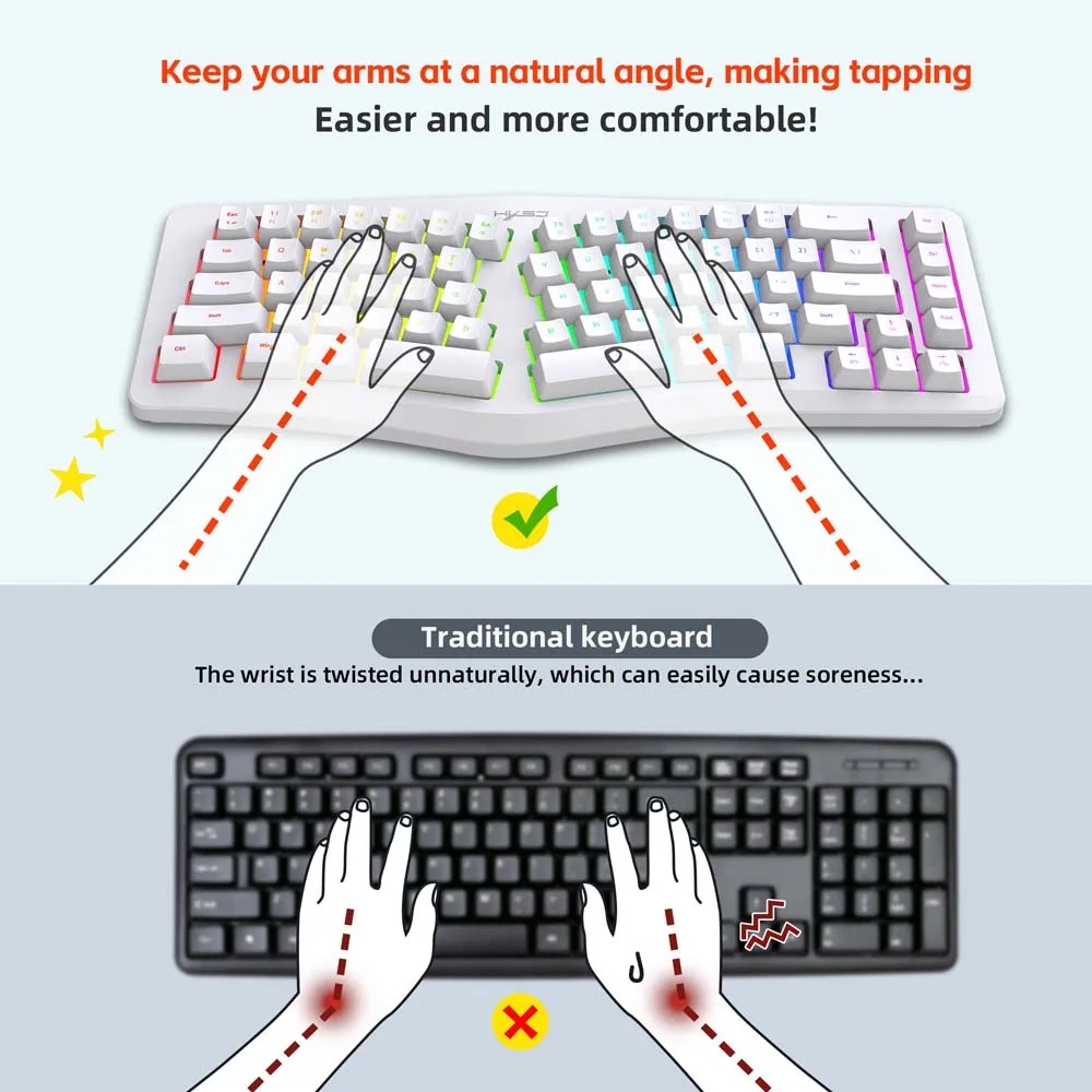 LUXGLOW Keyboard Gaming RGB Mechanical Feel Ergonomic 69 Key USB Wired - G131 Gambar produk LUXGLOW Keyboard Gaming RGB Mechanical Feel Ergonomic 69 Key USB Wired - G131