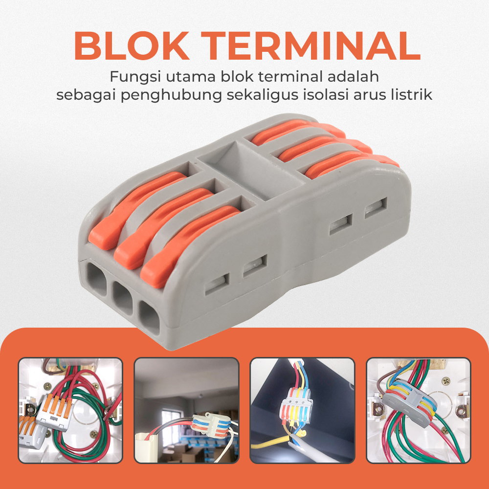 Gambar produk Guillermo Terminal Block Konektor Sambungan Kabel Listrik 1 PCS PCT-223 - GTB6