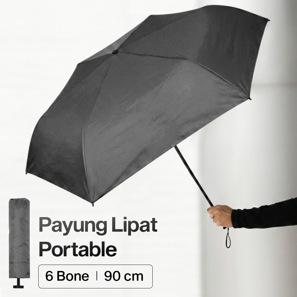 FRRUIWEN Payung Lipat Buka Tutup Manual Full Blackout UV 6 Bone - F-6 Gambar produk FRRUIWEN Payung Lipat Buka Tutup Manual Full Blackout UV 6 Bone - F-6