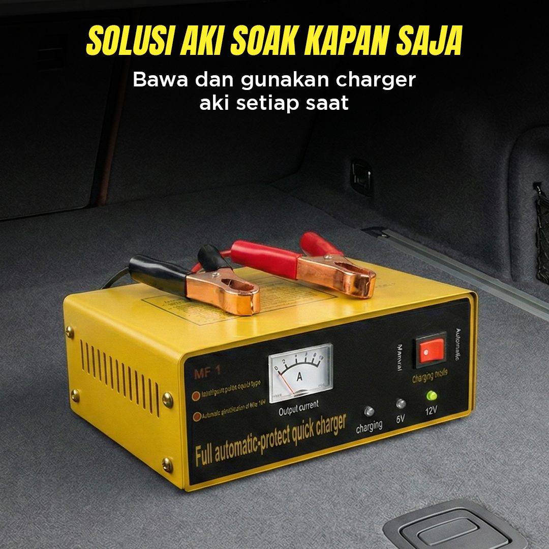 UrbanRoad Charger Aki Mobil Motor Intelligent Battery Charger 6V/12V - MF1 Gambar produk UrbanRoad Charger Aki Mobil Motor Intelligent Battery Charger 6V/12V - MF1