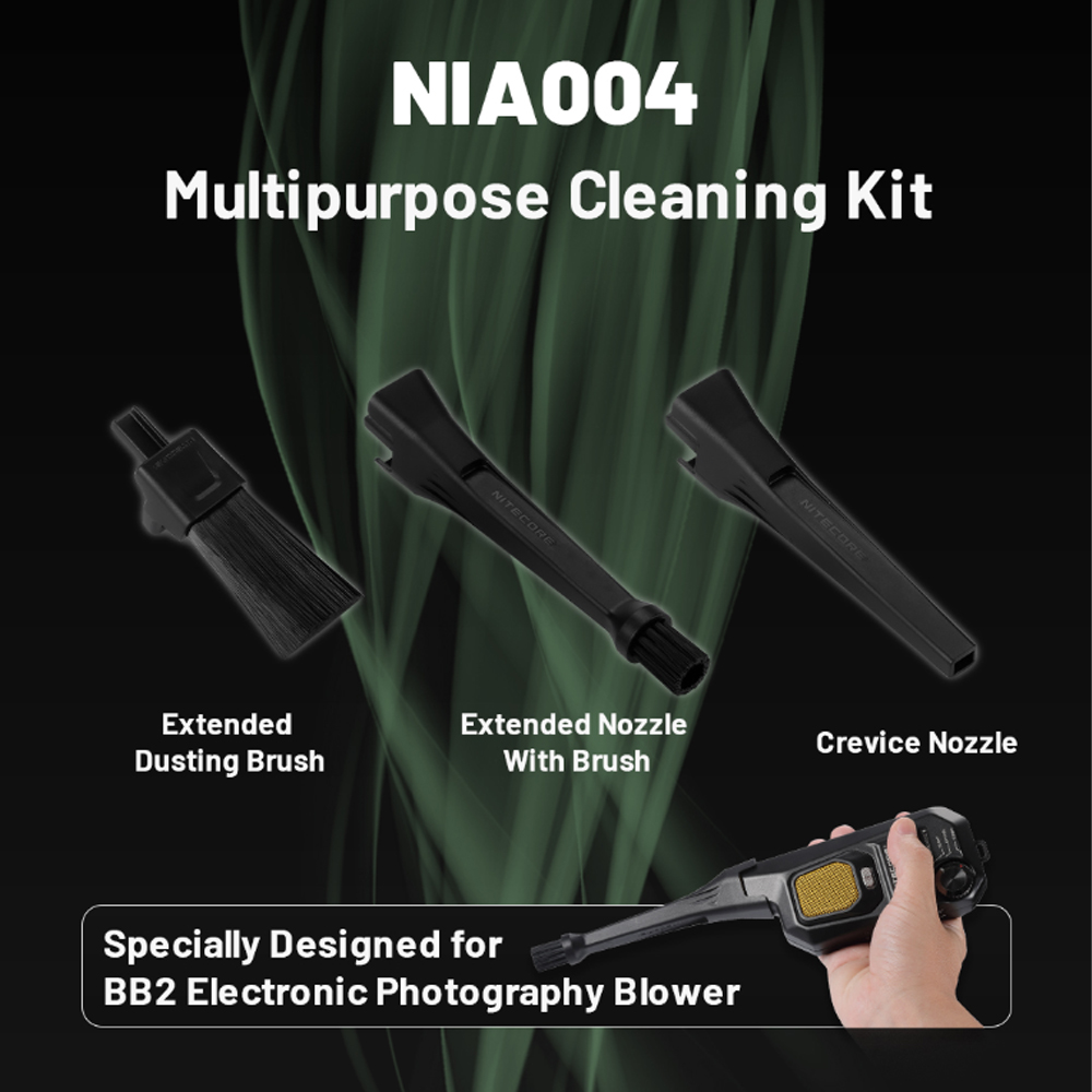 NITECORE Extension Cleaning Kit Brush Nozzle 3in1 for BB2 Blower - NIA004 Gambar produk NITECORE Extension Cleaning Kit Brush Nozzle 3in1 for BB2 Blower - NIA004