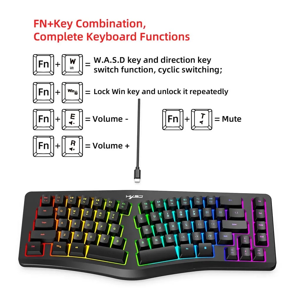 LUXGLOW Keyboard Gaming RGB Mechanical Feel Ergonomic 69 Key USB Wired - G131 Gambar produk LUXGLOW Keyboard Gaming RGB Mechanical Feel Ergonomic 69 Key USB Wired - G131