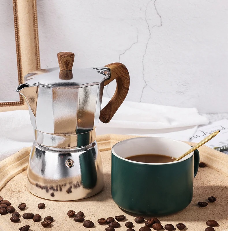 One Two Cups Moka Pot Espresso Coffee Maker Stovetop 6 Cup 300ml - PL-315 Gambar produk One Two Cups Moka Pot Espresso Coffee Maker Stovetop 6 Cup 300ml - PL-315