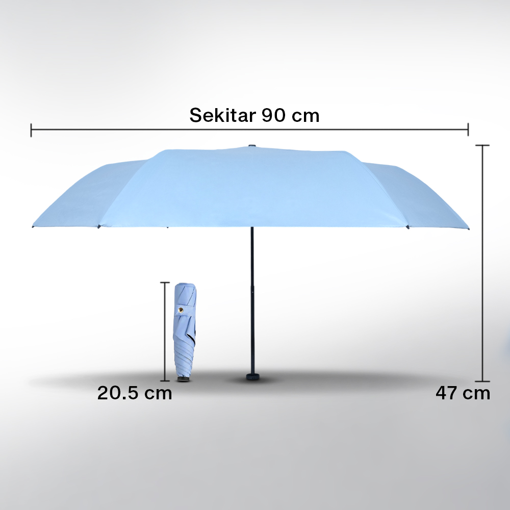 FRRUIWEN Payung Lipat Buka Tutup Manual Full Blackout UV 6 Bone - F-6 Gambar produk FRRUIWEN Payung Lipat Buka Tutup Manual Full Blackout UV 6 Bone - F-6