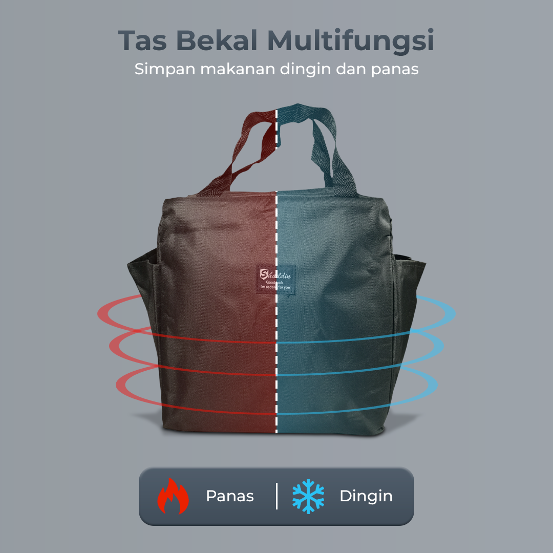 Sharldin Tas Bekal Tahan Panas Dingin Aluminium Foil Insulated Bag - H25 Gambar produk Sharldin Tas Bekal Tahan Panas Dingin Aluminium Foil Insulated Bag - H25
