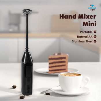 One Two Cups Hand Mixer Mini Pengocok Telur Kopi Milk Frother Battery - HMP35