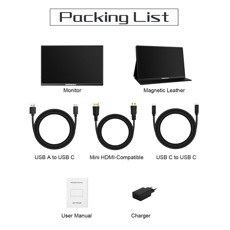 Gambar produk Taffware Portable Monitor Touchscreen 16 Inch IPS FHD 60Hz Type C - 1600XTS