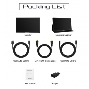 Gambar produk Taffware Portable Monitor Touchscreen 16 Inch IPS FHD 60Hz Type C - 1600XTS