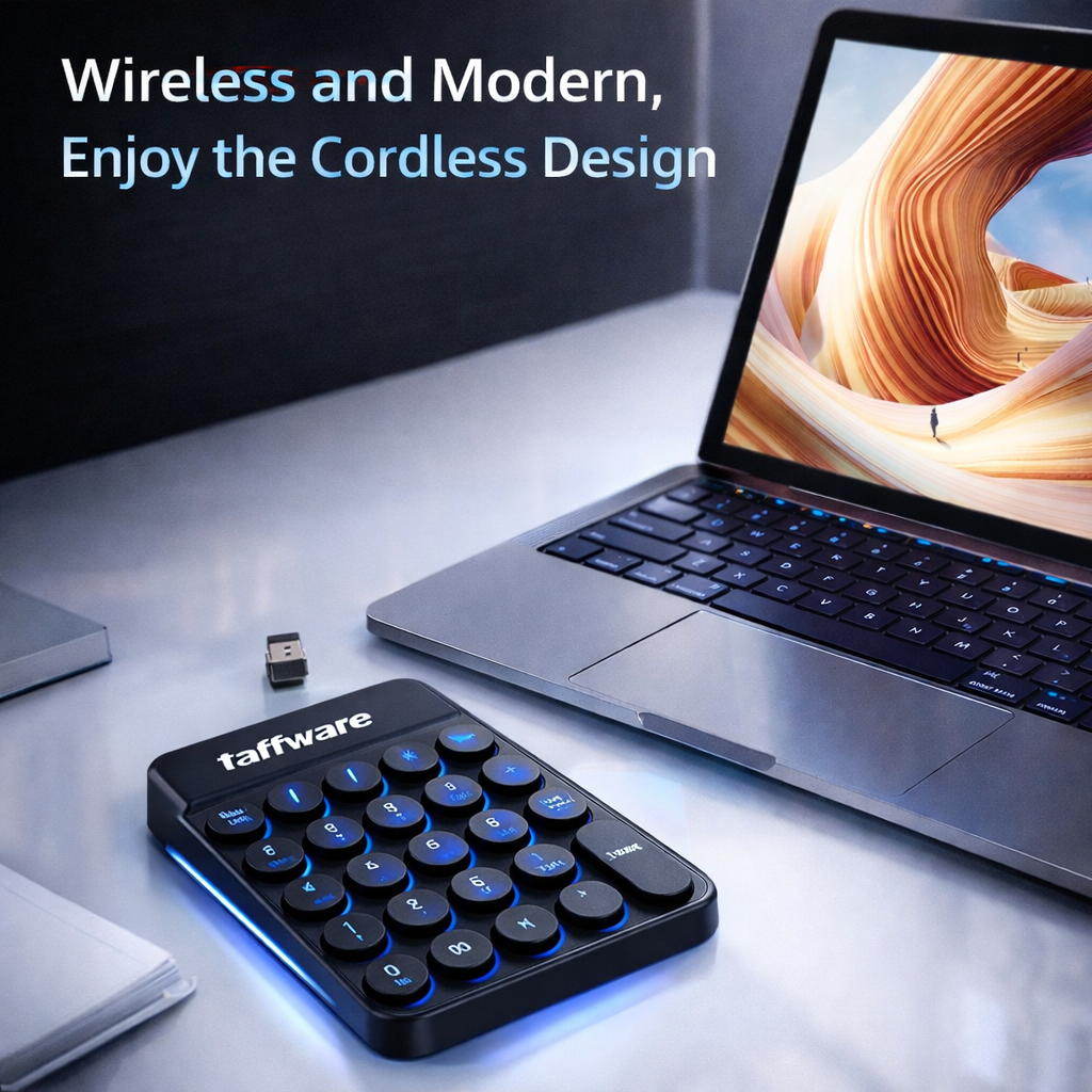Taffware Keypad Numeric 19 Numpad Slim Mini Portable Wireless - Q9 Gambar produk Taffware Keypad Numeric 19 Numpad Slim Mini Portable Wireless - Q9