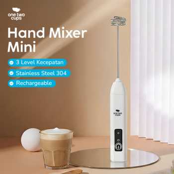 One Two Cups Hand Mixer Mini Pengocok Telur Kopi Milk Frother 500mAh - HMP01