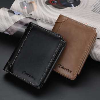Rhodey Dompet Pria Bahan Kulit Elegant Leather Wallet - D9159
