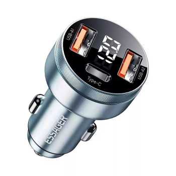 Gambar produk ESSAGER Car Charger Mobil Fast Charging LED USB Type C Port 80W - ES-CC10
