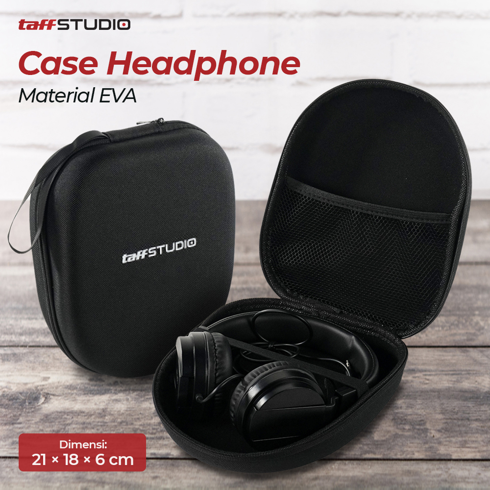TaffSTUDIO Tas Headphone Universal Carrying Storage Case EVA - B-15 Gambar produk TaffSTUDIO Tas Headphone Universal Carrying Storage Case EVA - B-15