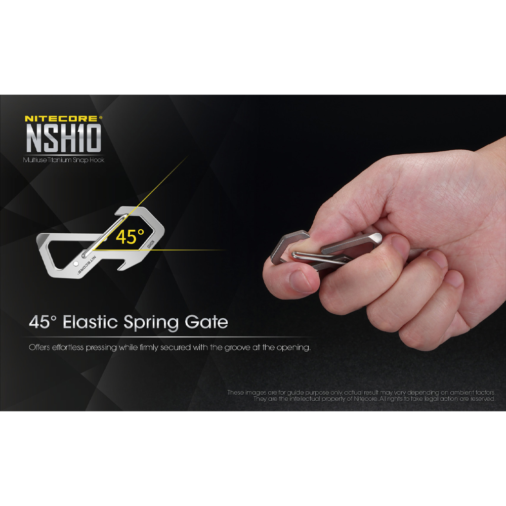 NITECORE Carabiner EDC Gantungan Kunci Multifungsi TC4 Titanium Alloy - NSH10 Gambar produk NITECORE Carabiner EDC Gantungan Kunci Multifungsi TC4 Titanium Alloy - NSH10