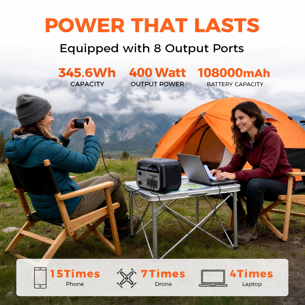 Gambar produk UAPOW Portable Power Supply Station Outdoor Generator 400W 108000mAh