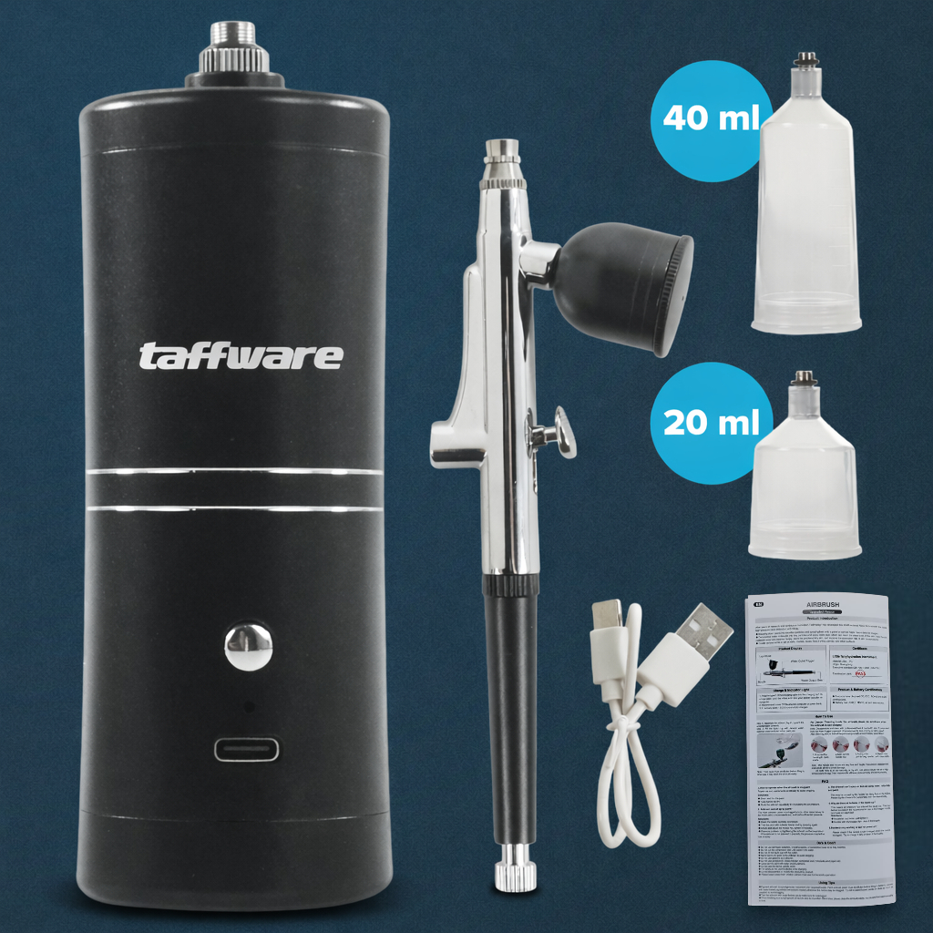Taffware Air Compressor Airbrush Painting Art Spray Gun 0.3mm 7ml - ARP150 Gambar produk Taffware Air Compressor Airbrush Painting Art Spray Gun 0.3mm 7ml - ARP150