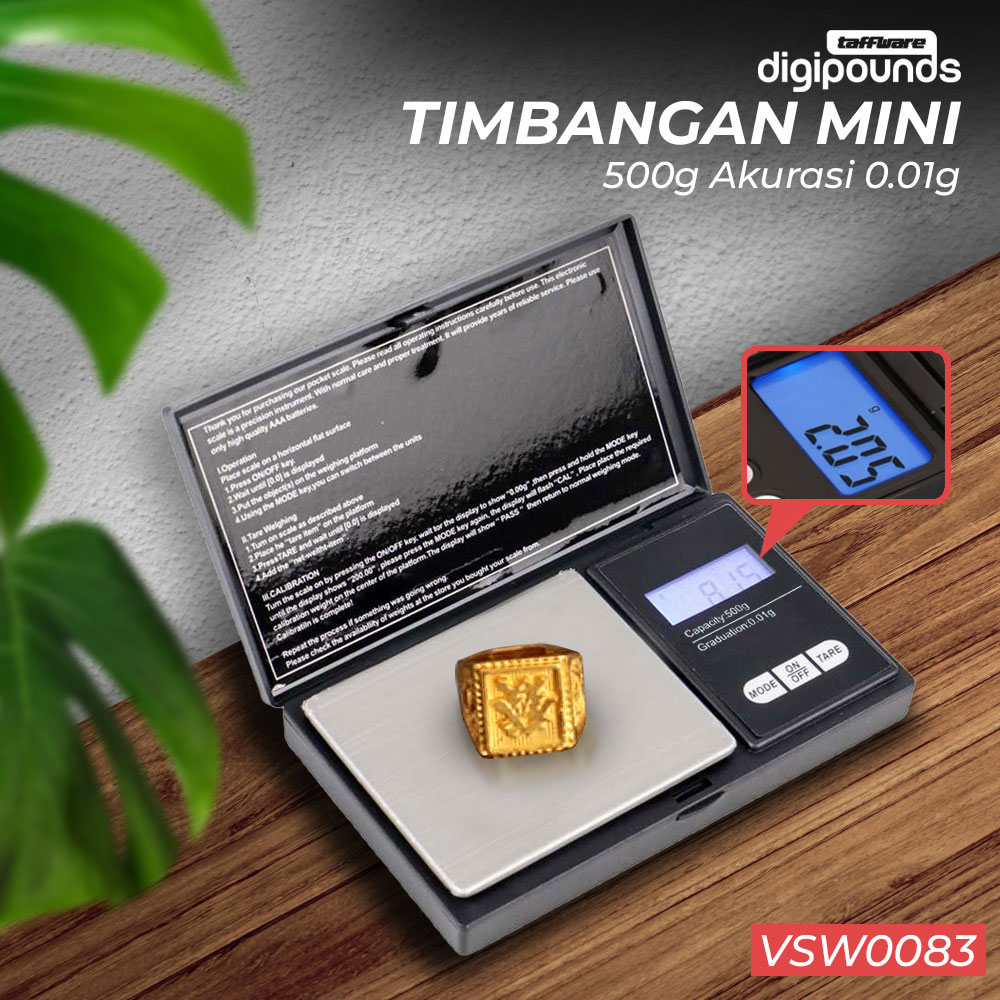 Taffware Digipounds Timbangan Emas Mini Digital Multifungsi 0.01g 500g - SC-13 / VSW0083 Gambar produk Taffware Digipounds Timbangan Emas Mini Digital Multifungsi 0.01g 500g - SC-13 / VSW0083