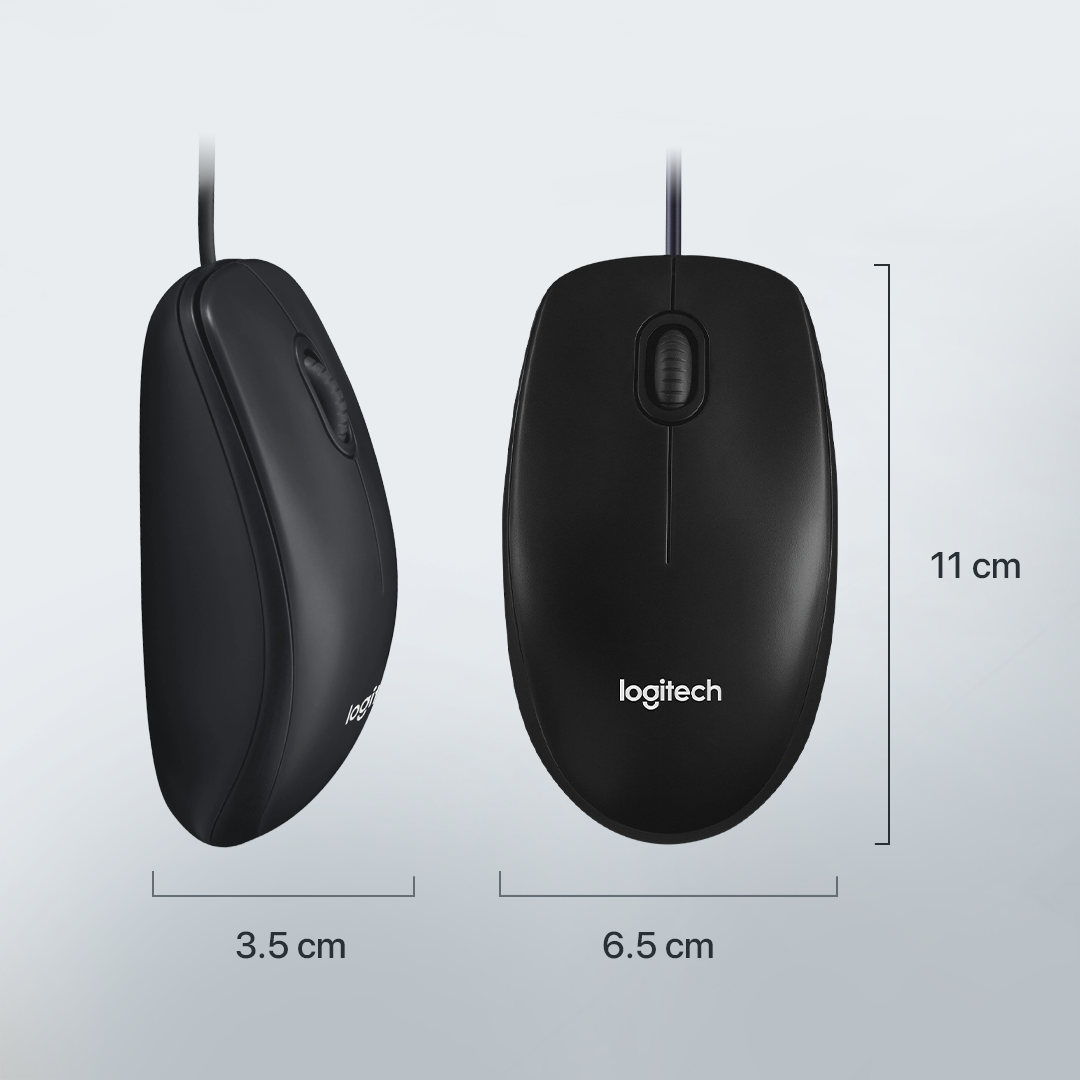 Logitech Wired Optical Mouse USB 1000 DPI Ambidextrous - M100r Gambar produk Logitech Wired Optical Mouse USB 1000 DPI Ambidextrous - M100r