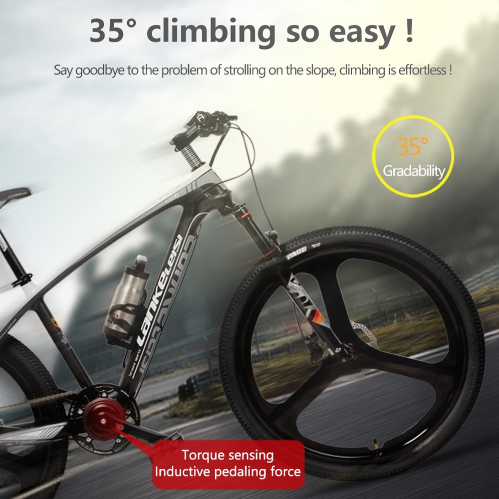 Lankeleisi Sepeda Listrik Gunung MTB 400W 36V 6.8Ah - S690 Gambar produk Lankeleisi Sepeda Listrik Gunung MTB 400W 36V 6.8Ah - S690