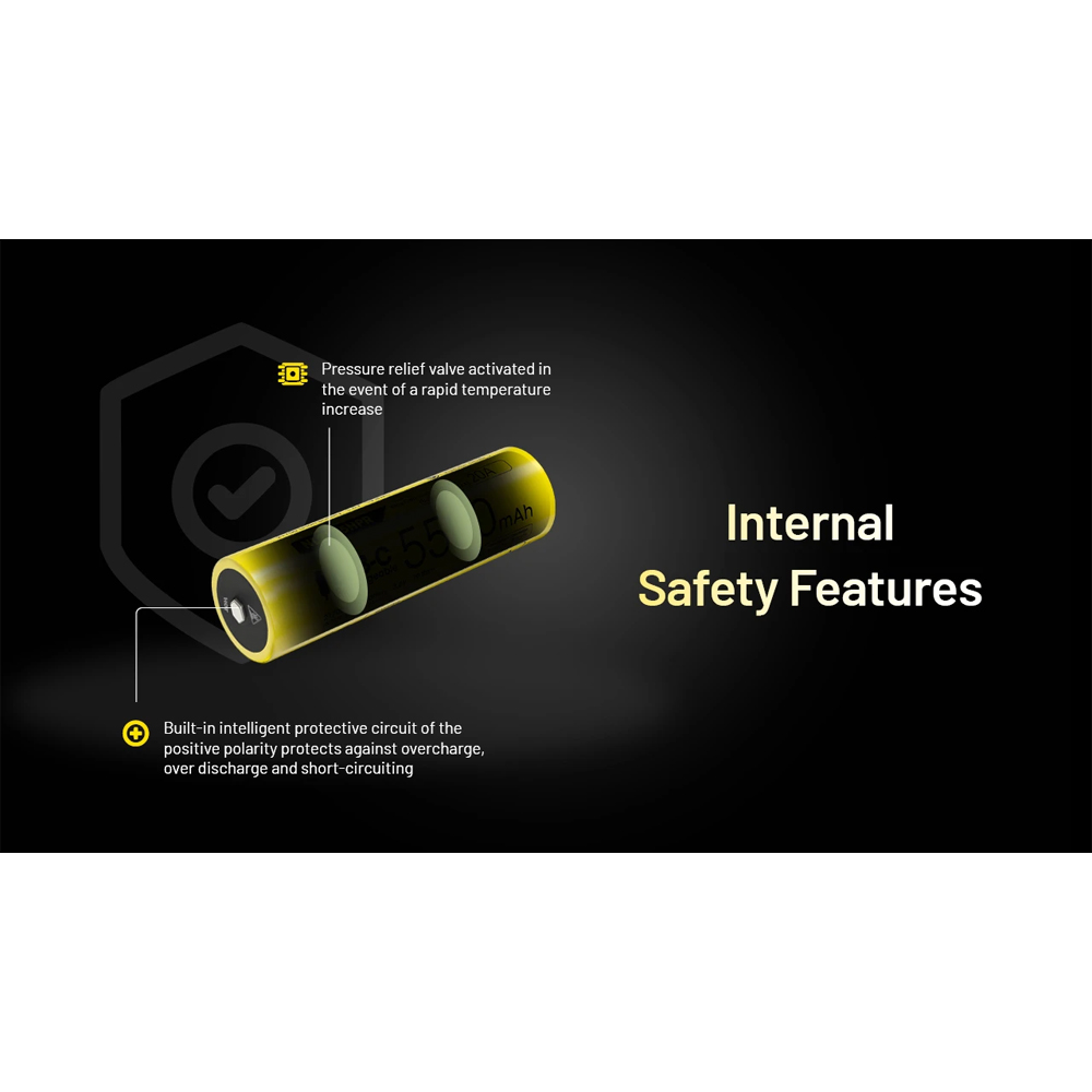 NITECORE Baterai Rechargeable 21700 3.6V 20A 5500mAh 1 PCS - NL2155HPR Gambar produk NITECORE Baterai Rechargeable 21700 3.6V 20A 5500mAh 1 PCS - NL2155HPR