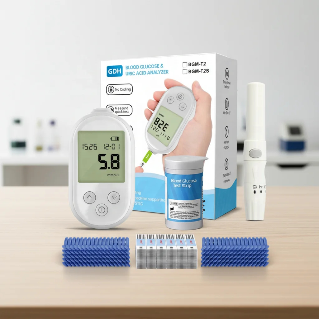 TaffOmicron Alat Cek Gula Darah Glucometer Kit 50 Test Strips - BGM-T2 Gambar produk TaffOmicron Alat Cek Gula Darah Glucometer Kit 50 Test Strips - BGM-T2