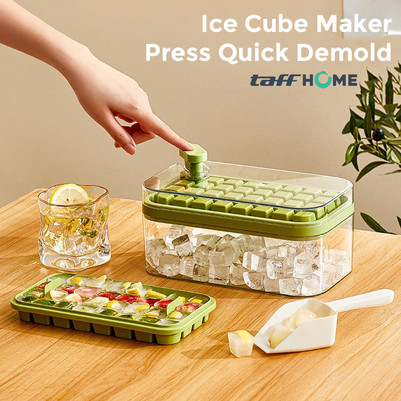 TaffHOME Cetakan Es Batu Jelly Kotak 32 Grid Quick Press 2 PCS - KR238 Gambar produk TaffHOME Cetakan Es Batu Jelly Kotak 32 Grid Quick Press 2 PCS - KR238