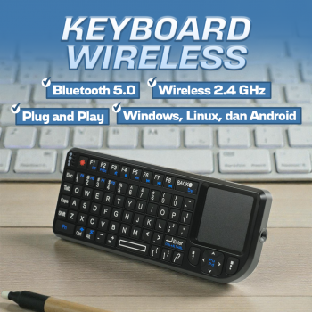 HotLouse Keyboard Wireless 2.4GHz Bluetooth Touchpad and Laser Pointer - A8