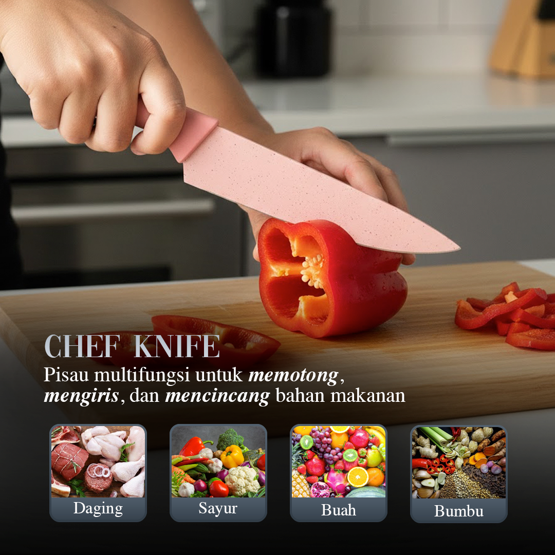 EVDRTVERH Set Pisau Dapur 6in1 Gunting Peeler Stainless Steel - ER-0278 Gambar produk EVDRTVERH Set Pisau Dapur 6in1 Gunting Peeler Stainless Steel - ER-0278