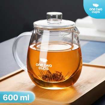 One Two Cups Teko Teh Kaca Borosilikat Saringan Tahan Panas Teapot - K77