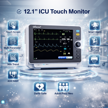 TaffOmicron Monitor Pasien ICU ECG SpO2 RESP 12.1 Inch Trend 96 Hour - Pro12