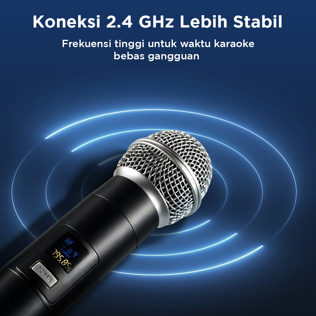 Fradical Microphone Karaoke Handheld Wireless Rechargeable 2.4GHz 2PCS - FDR24 Gambar produk Fradical Microphone Karaoke Handheld Wireless Rechargeable 2.4GHz 2PCS - FDR24