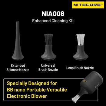 NITECORE Extension Vacuum Kit Brush Nozzle 3in1 for BB Nano Blower - NIA008