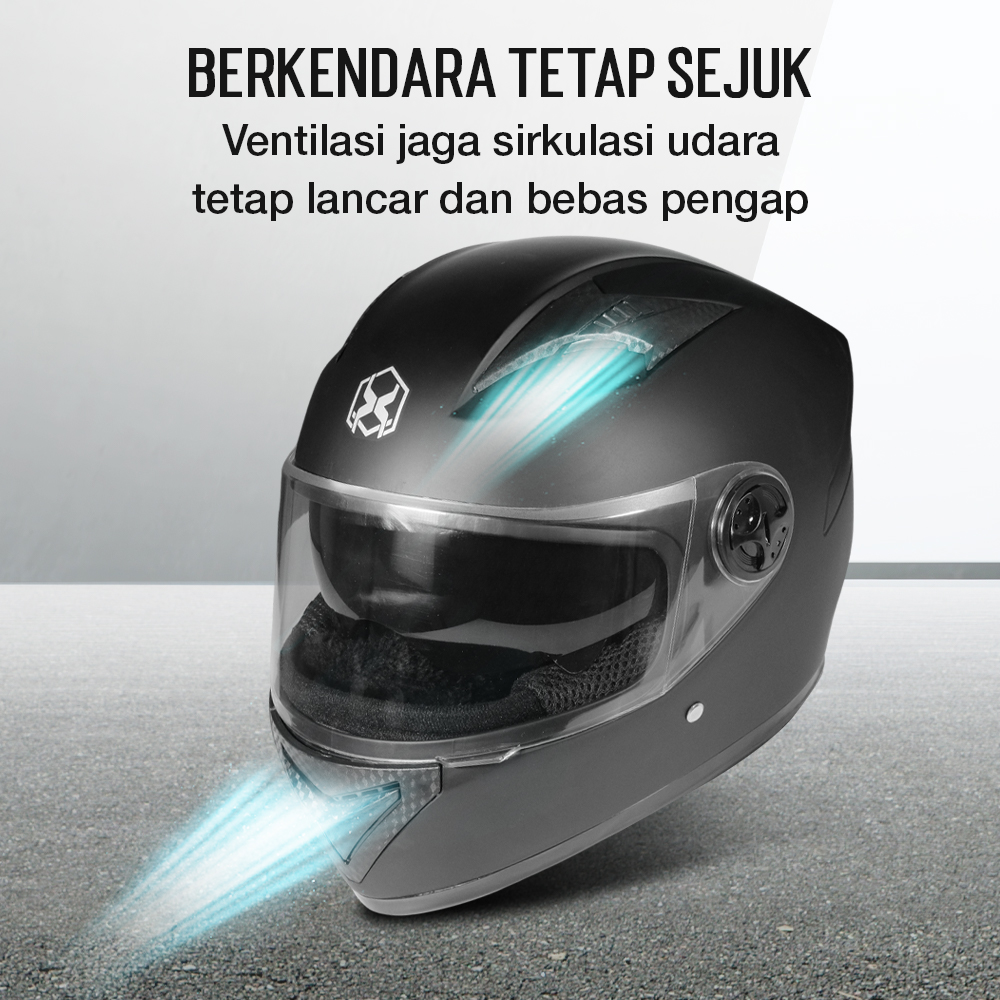 AXK Helm Full Face Motor Sport Olahraga Double Lens Anti Fog Motocycle - A557 Gambar produk AXK Helm Full Face Motor Sport Olahraga Double Lens Anti Fog Motocycle - A557