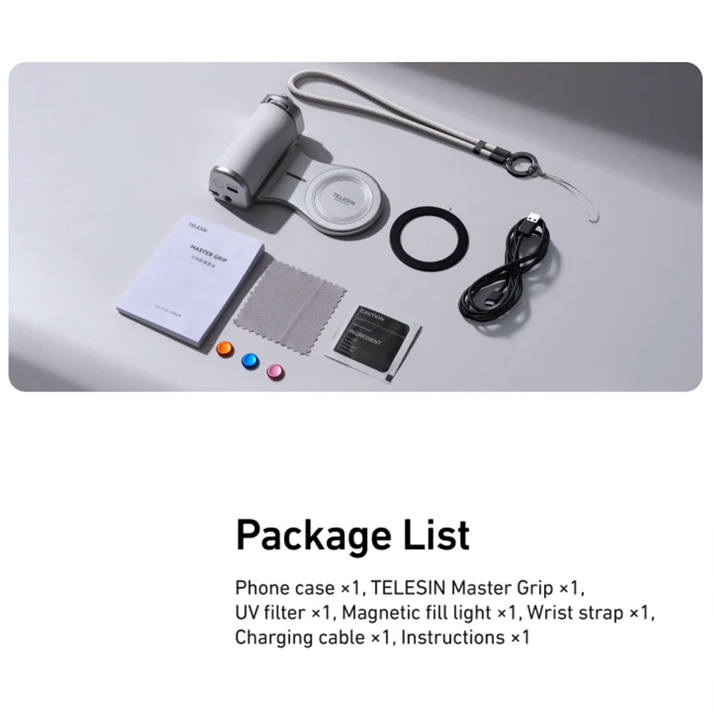 TELESIN Master Grip Ultimate Magnetic Camera Grip with Wireless Charge - P5-MP-003WH Gambar produk TELESIN Master Grip Ultimate Magnetic Camera Grip with Wireless Charge - P5-MP-003WH