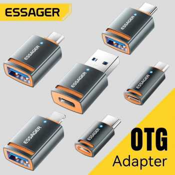 Gambar produk ESSAGER OTG Micro USB to Type C Adapter Converter Fast Charging 3A - EZJMC-LK0G-P
