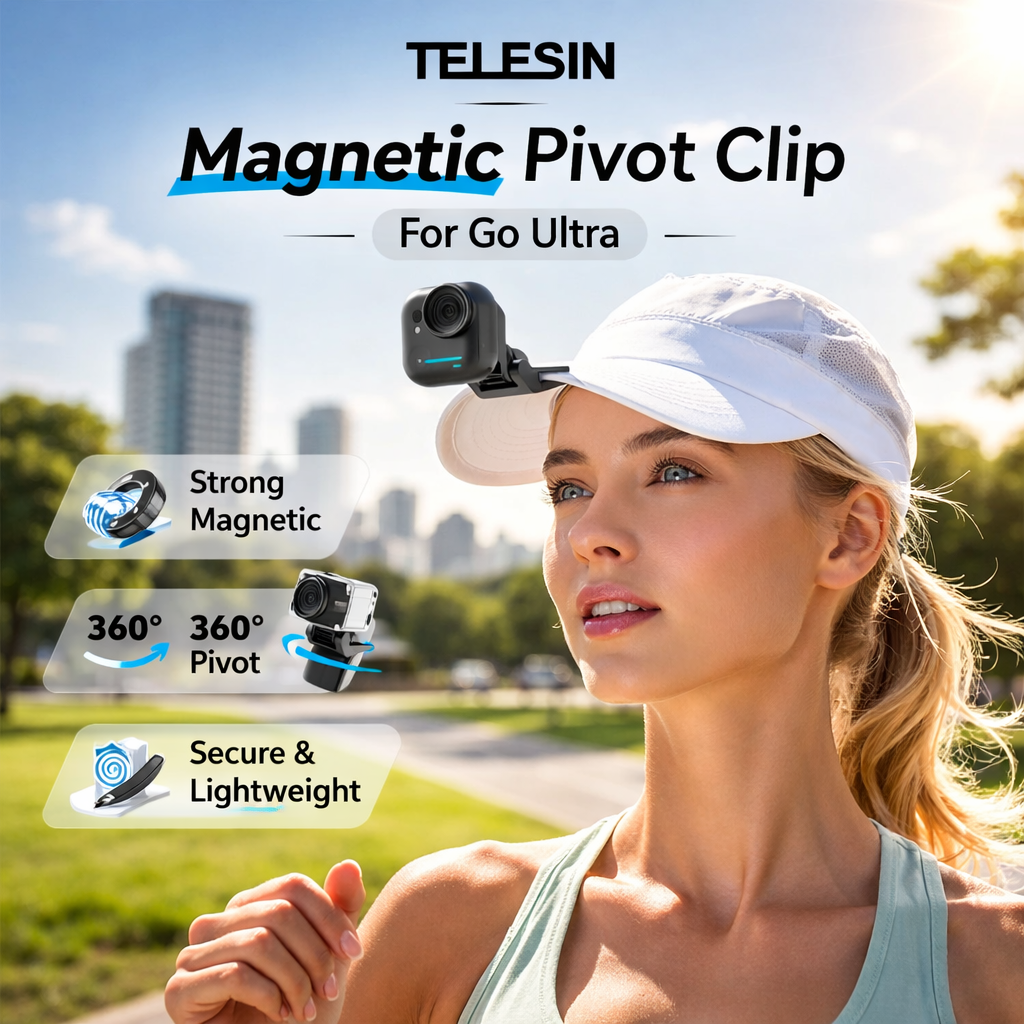 TELESIN Pivot Clip Magnetic Rotatable Mount Go Ultra Adjustable - S3-HMH-05-TIS Gambar produk TELESIN Pivot Clip Magnetic Rotatable Mount Go Ultra Adjustable - S3-HMH-05-TIS