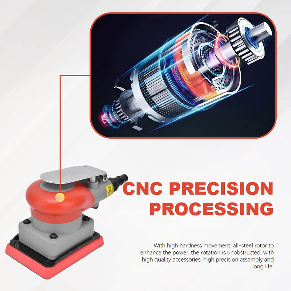 THETWOO Mesin Amplas Angin Air Orbital Sander Pneumatic Square - BG-75100D Gambar produk THETWOO Mesin Amplas Angin Air Orbital Sander Pneumatic Square - BG-75100D