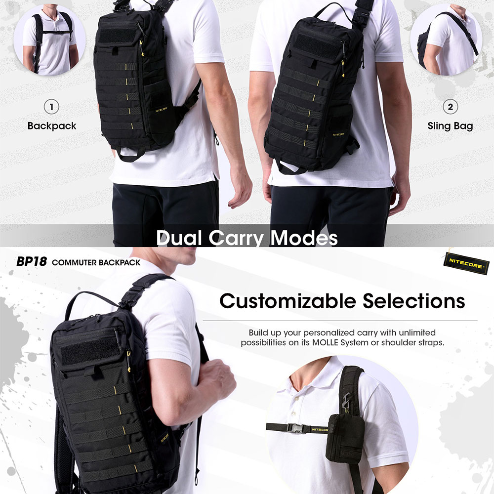 NITECORE Tas Ransel Tactical Laptop 14 Inch 500D Nylon MOLLE 18L - BP18 Gambar produk NITECORE Tas Ransel Tactical Laptop 14 Inch 500D Nylon MOLLE 18L - BP18