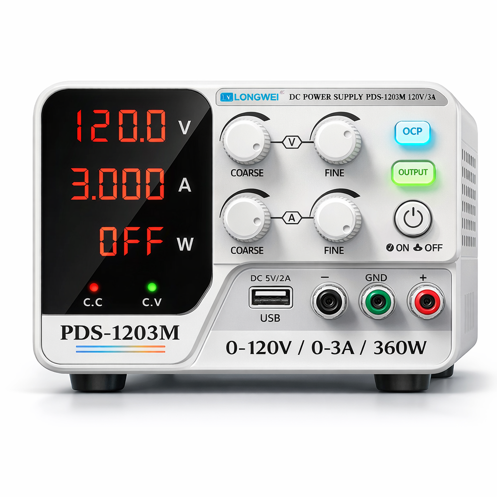 LONG WEI Power Supply Adjustable DC Ammeter Stabilized 120V 3A 360W - PDS-1203M Gambar produk LONG WEI Power Supply Adjustable DC Ammeter Stabilized 120V 3A 360W - PDS-1203M