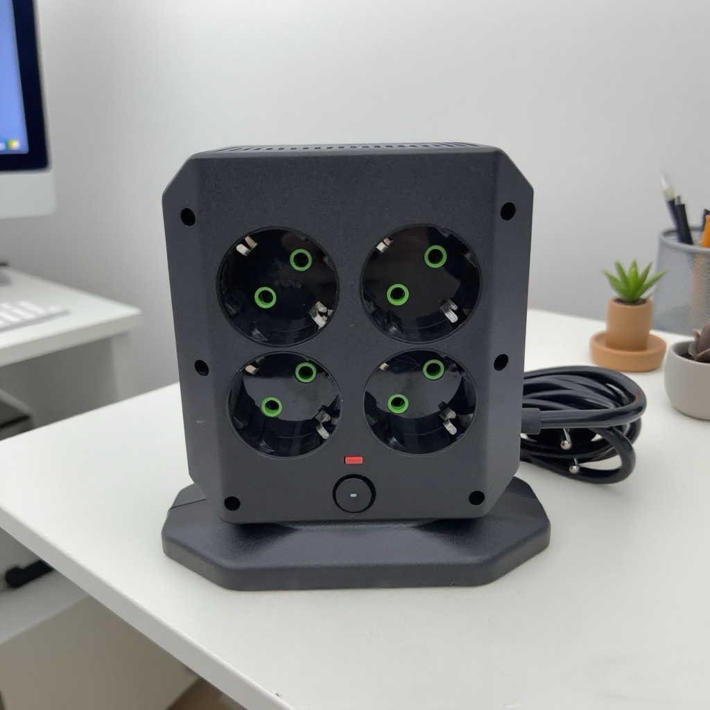 Gambar produk QIOMAN Stop Kontak Kabel USB Type C 3.4A 5V 2500W 4 Lubang EU Plug - QL12