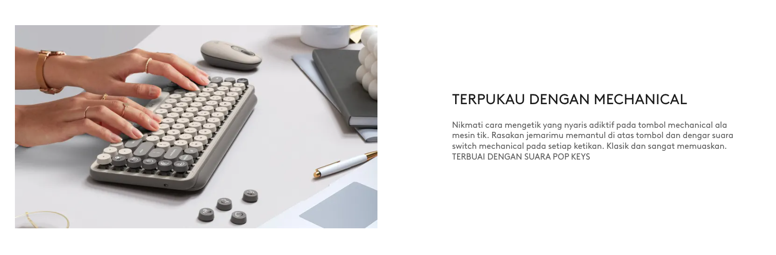 Logitech POP Keys Mechanical Keyboard Bluetooth 5.1 Brown Switch Gambar produk Logitech POP Keys Mechanical Keyboard Bluetooth 5.1 Brown Switch