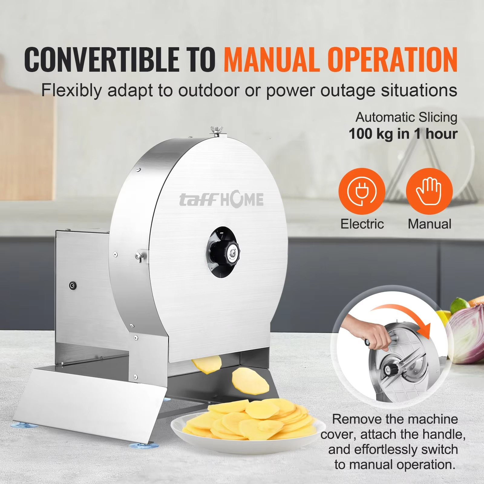 TaffHOME Mesin Pemotong Sayuran Otomatis Vegetable Slicer 12V 6A 40W - SL-08 Gambar produk TaffHOME Mesin Pemotong Sayuran Otomatis Vegetable Slicer 12V 6A 40W - SL-08