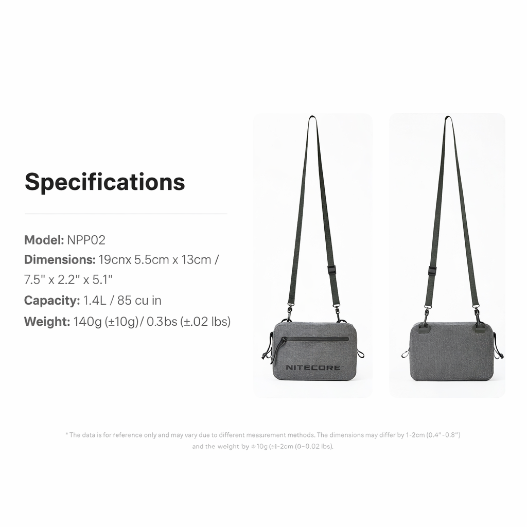 Gambar produk NITECORE Tas Sling Bag Waterproof Crossbody Outdoor 900D Nylon 1.4L - NPP02