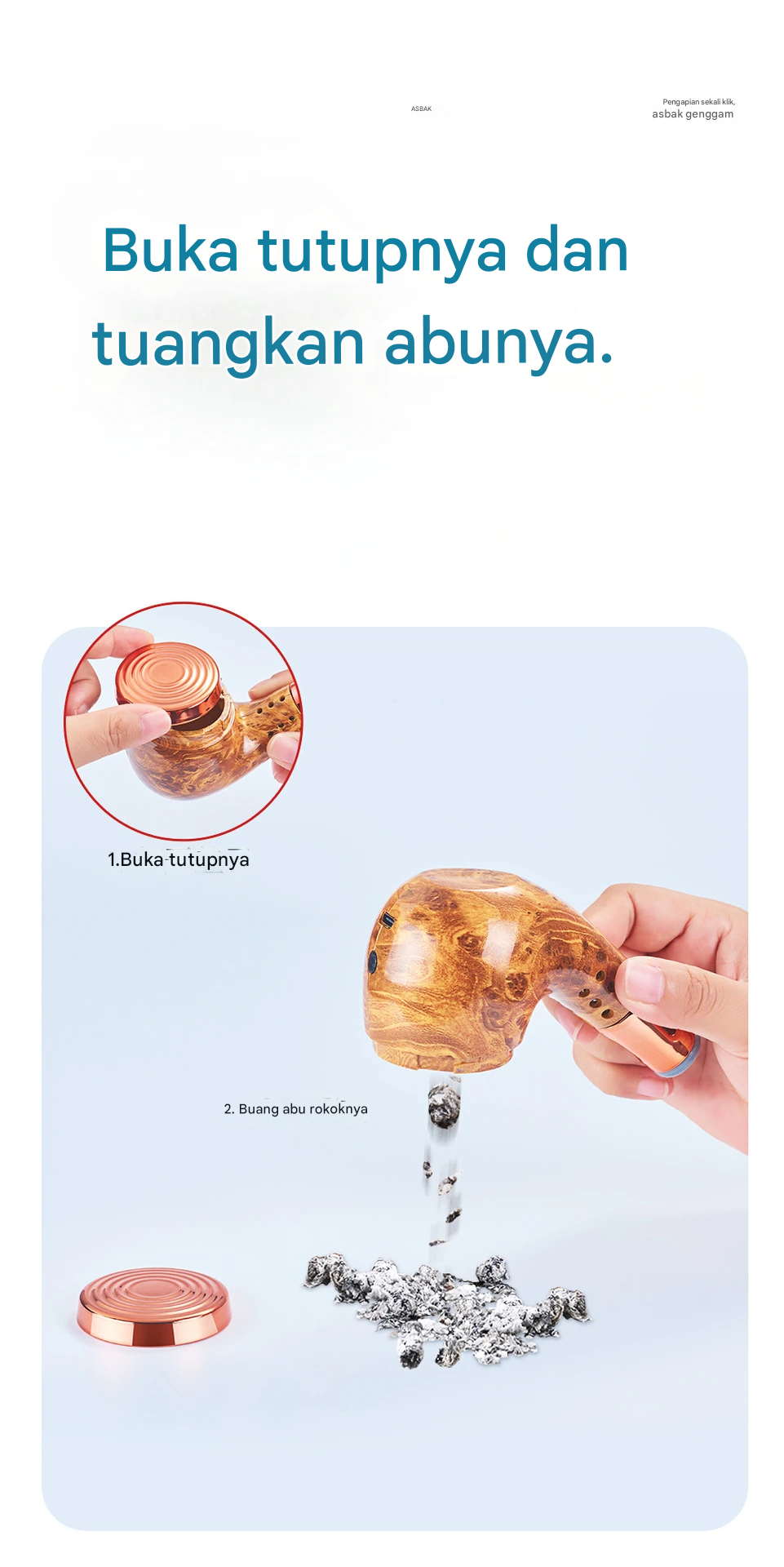 Gambar produk HASBY Pipa Asbak Rokok Portable Filter Anti Debu 3in1 Korek Elektrik - 808