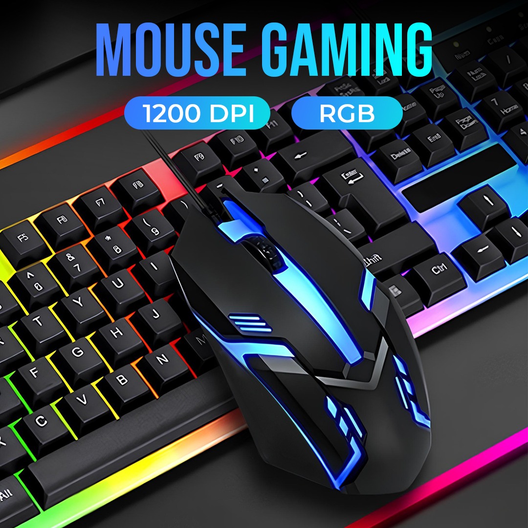 Taffware Mouse Gaming LED RGB 3D Optical 1200 DPI - S028 Gambar produk Taffware Mouse Gaming LED RGB 3D Optical 1200 DPI - S028