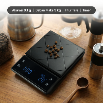 JANEYA Timbangan Kopi Digital Timer Coffee Scale 3kg 0.1g USB Charge - EK6012